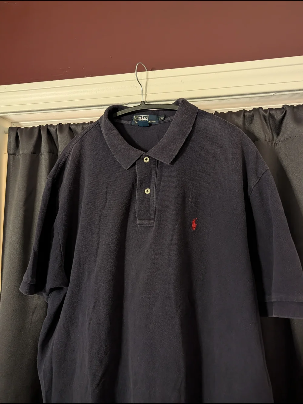 POLO RL Vintage Made In USA Navy Blue Red Logo Polo Shirt XXL